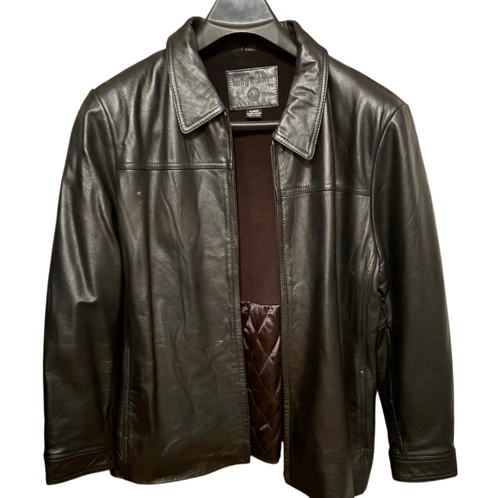 Kathy Ireland Men's Dark Brown Leather Jacket